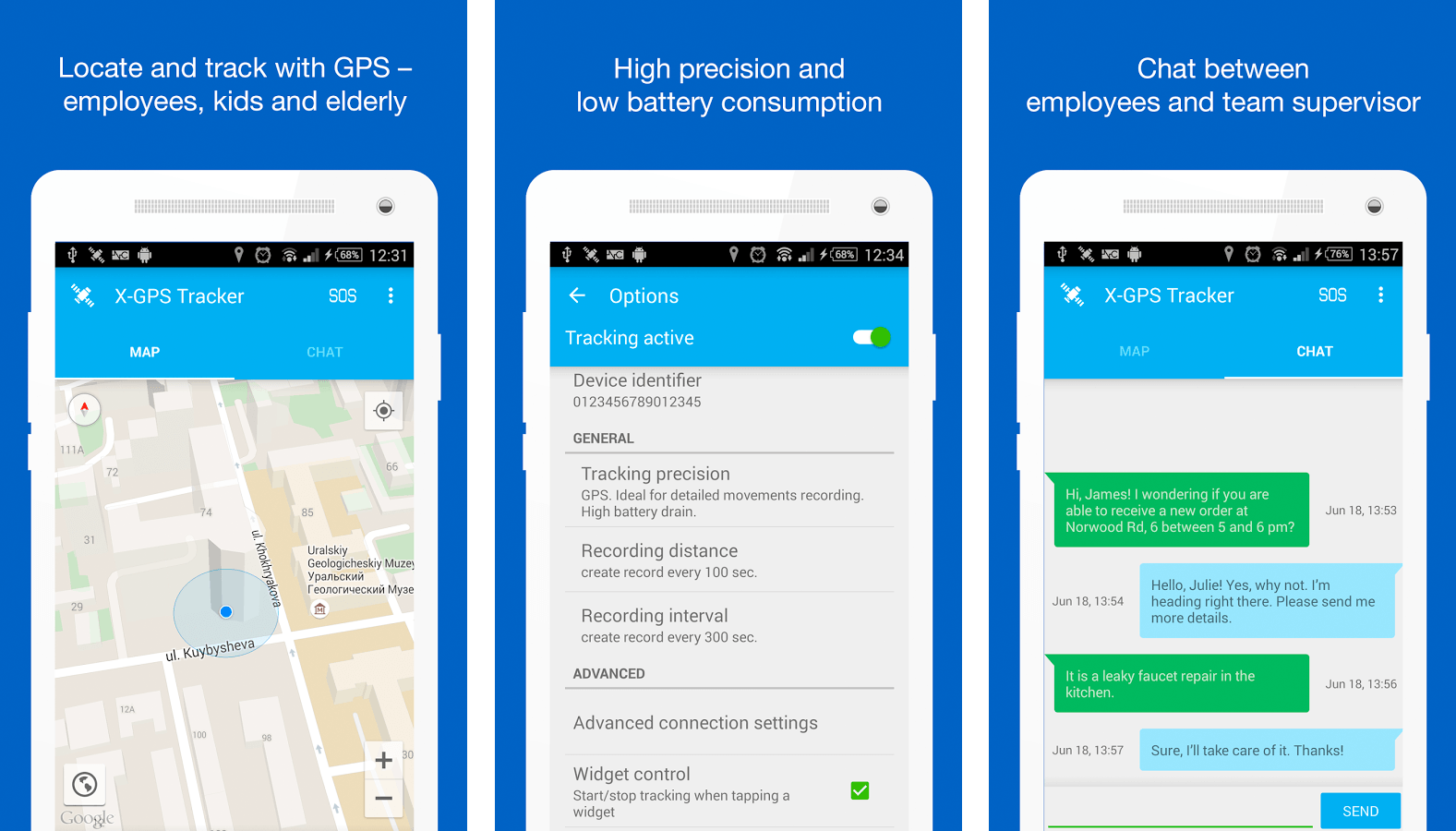 Solución X-GPS Tracker: App móvil para servicio de campo.